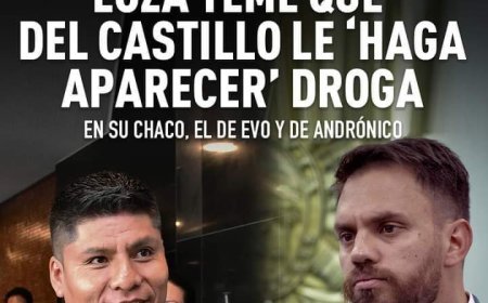 Loza teme que Del Castillo 'haga aparecer' droga en su chaco, en el de Evo y de Andrónico